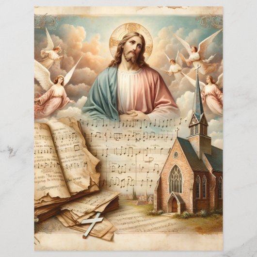 ヴィンテージキリスト教復活祭スクラップブック紙 (裏面)