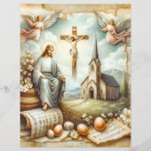 ヴィンテージキリスト教復活祭スクラップブック紙 (正面)