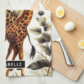 ヴィンテージキリンフローラ水彩 キッチンタオル (四つ折り)