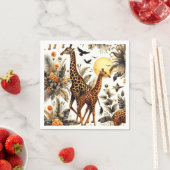 ヴィンテージキリンフローラ水彩 スタンダードカクテルナプキン (インサイチュ)