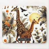 ヴィンテージキリンフローラ水彩 マウスパッド (正面)