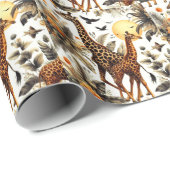 ヴィンテージキリンフローラ水彩 ラッピングペーパー (ロールコーナー)