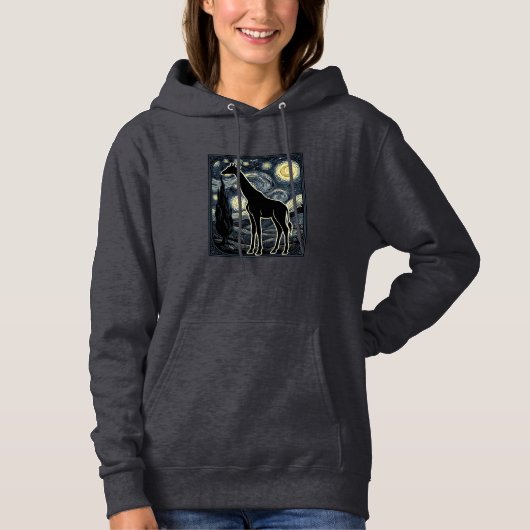 ヴィンテージキリン星空彫刻Tシャツ_1 パーカ (正面)