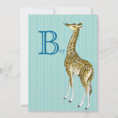 ヴィンテージキリン男の赤ちゃんシャワー招待状 招待状 (裏面)