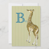 ヴィンテージキリン男の赤ちゃんシャワー招待状 招待状 (裏面)