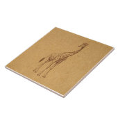 ヴィンテージキリン素朴動図解入りの、写真付きの物芸術 タイル (側面)