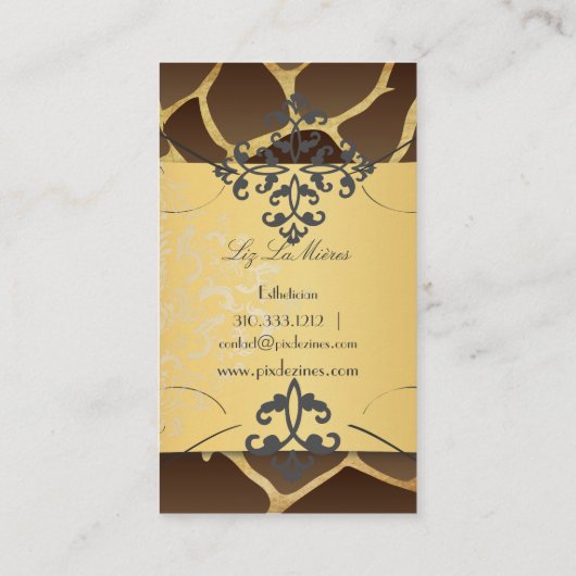 ヴィンテージキリン+レースダマスク/パフェイクーチメント 名刺 (裏面)