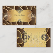 ヴィンテージキリン+レースダマスク/パフェイクーチメント 名刺 (正面/裏面)