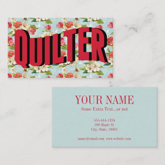 ヴィンテージキルターキルティング名刺 名刺 (正面/裏面)