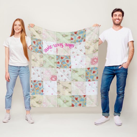 ヴィンテージキルトのパーソナライズ フリースブランケット (インサイチュ)