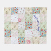 ヴィンテージキルトのパーソナライズ フリースブランケット (正面(横))