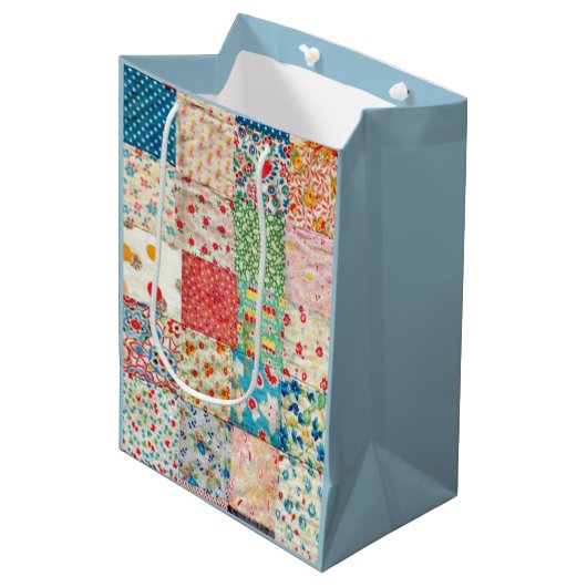 ヴィンテージキルトパターン抱き枕 ミディアムペーパーバッグ (正面アングル)