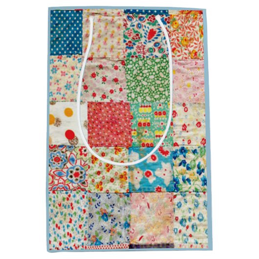 ヴィンテージキルトパターン抱き枕 ミディアムペーパーバッグ (正面)