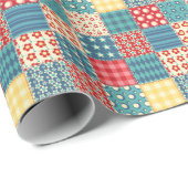 ヴィンテージキルト:パッチワーク背景パターン。 ラッピングペーパー (ロールコーナー)