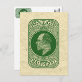 ヴィンテージキングエドワードVIIプリペイド封筒ハーフペニー ポストカード (正面/裏面)