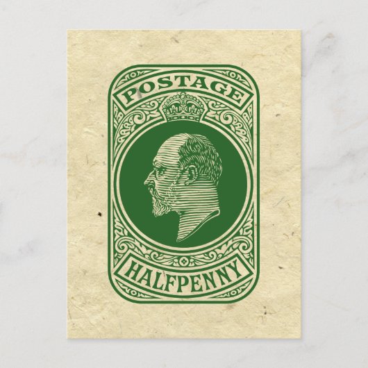 ヴィンテージキングエドワードVIIプリペイド封筒ハーフペニー ポストカード (正面)