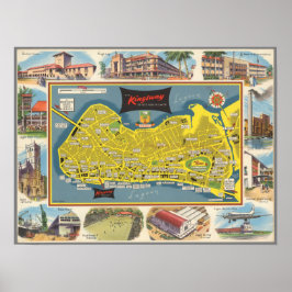 ヴィンテージキングスウエラグーンポスターの地図 ポスター