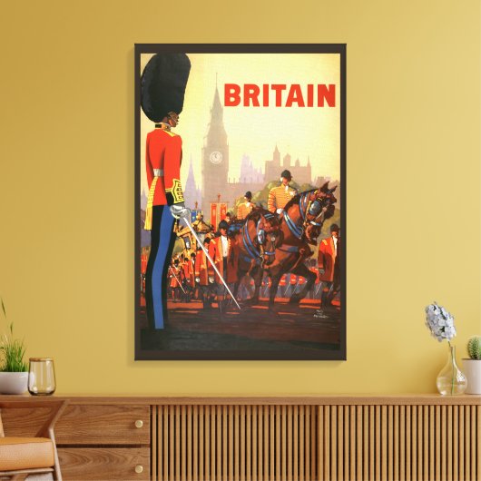 ヴィンテージキングズブリティッシュ王室のガード素晴らしイギリス キャンバスプリント (インサイチュ (リビング))