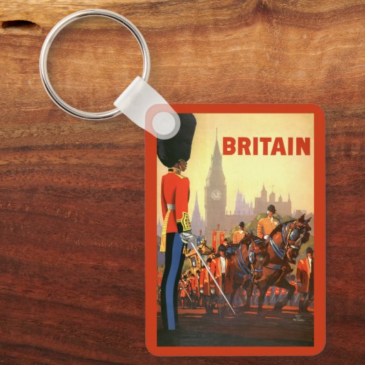 ヴィンテージキングズブリティッシュ王室のガード素晴らしイギリス キーホルダー (正面)