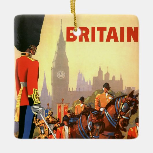 ヴィンテージキングズブリティッシュ王室のガード素晴らしイギリス セラミックオーナメント (正面)