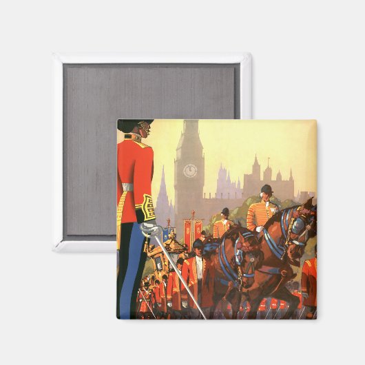 ヴィンテージキングズブリティッシュ王室のガード素晴らしイギリス マグネット (正面/裏面)