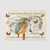 ヴィンテージキングフィッシャーフランスの蝶とデクページ 薄葉紙 (正面)