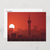 ヴィンテージキンシャサレピュブリックデモクラティックデュコンゴ ポストカード (正面/裏面)