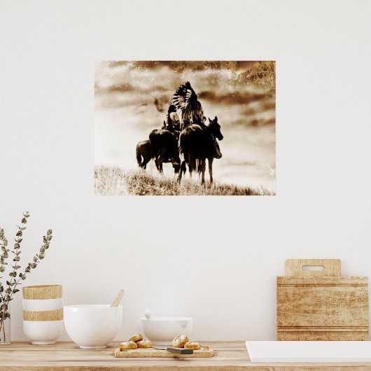 ヴィンテージキーヌ戦士の馬のポスター ポスター (キッチン)