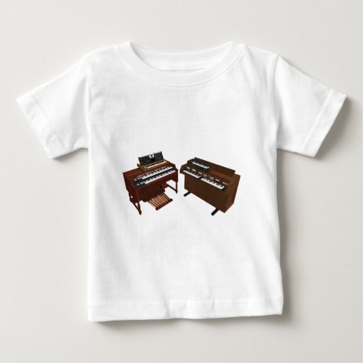 ヴィンテージキーボード： 3Dモデル： ベビーTシャツ (正面)