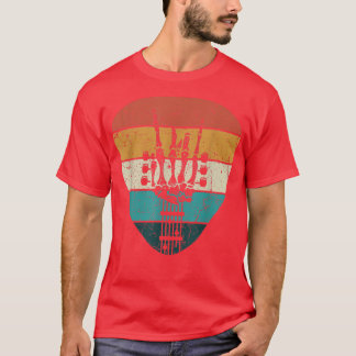 ヴィンテージギタリストロックアンドロールスケルトンギターMu Tシャツ