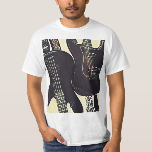 ヴィンテージギタリスト誕生日プレゼント Tシャツ (正面)