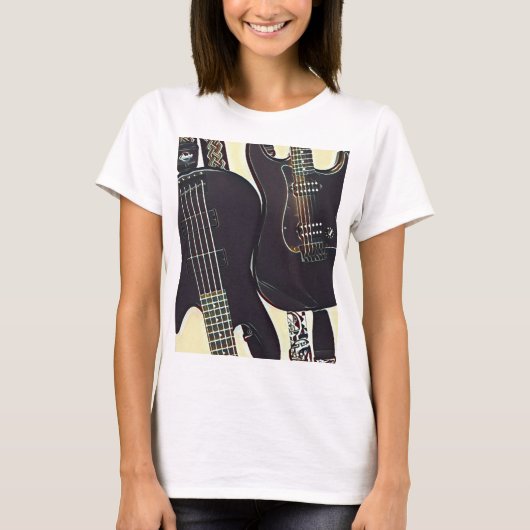 ヴィンテージギタリスト誕生日プレゼント Tシャツ (正面)