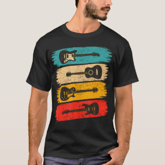 ヴィンテージギタリスト アコースティック エレクトリック Tシャツ