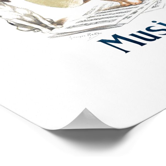 ヴィンテージギターおもしろいアート音楽コーヒー広告ロブスター ポスター (角)