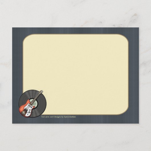 ヴィンテージギターとマイクのポストカード ポストカード (裏面)