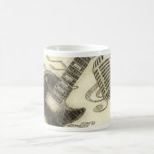 ヴィンテージギターとマイク コーヒーマグカップ (中央)