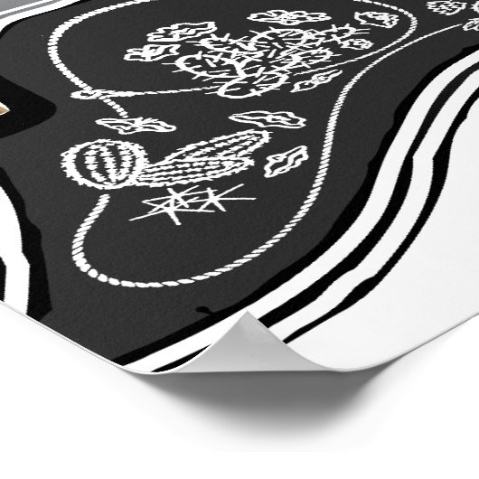 ヴィンテージギターと楽譜 – ポスタープリント ポスター (角)