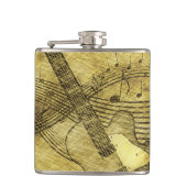 ヴィンテージギターと音楽ノートのフラスコ フラスク (正面)