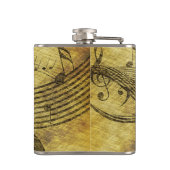 ヴィンテージギターと音楽ノートのフラスコ フラスク (裏面)