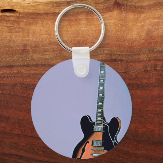ヴィンテージギターのアートワーク キーホルダー (正面)