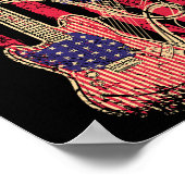 ヴィンテージギターアメリカ国旗 ポスター (角)