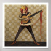 ヴィンテージギターアートミュージシャンプリントロックスターミュージック ポスター (正面)