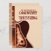 ヴィンテージギターウエスタンカントリーウェディング招待状 招待状 (正面/裏面)