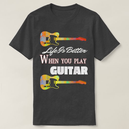 ヴィンテージギターギタリスト恋人楽器エレクトリック Tシャツ (デザイン正面)