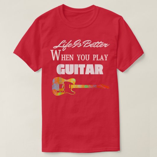 ヴィンテージギターギタリスト恋人楽器エレクトリック Tシャツ (デザイン正面)
