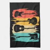 ヴィンテージギターギフト女子男性へミュージックバンドguita キッチンタオル (縦)