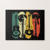ヴィンテージギターギフト女子男性へ音楽バンド ジグソーパズル (横)