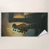 ヴィンテージギターギフト ビーチタオル (正面)