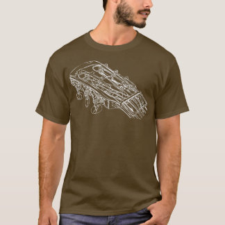 ヴィンテージギタースケッチギタリストTシャツ594 Tシャツ