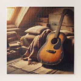 ヴィンテージギターセレニティアクア素朴ミュージカル ジグソーパズル